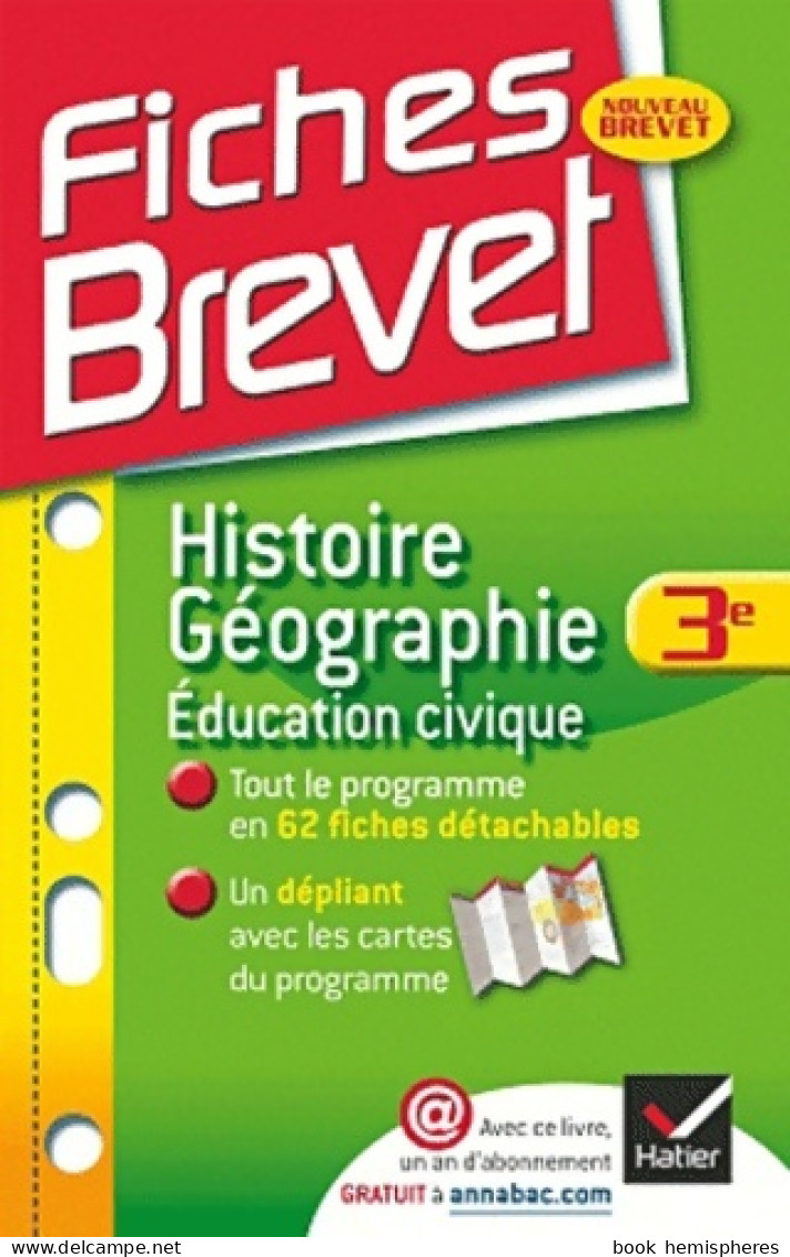 Histoire-géographie Éducation Civique 3e (2012) De Monique Redouté - 12-18 Jahre