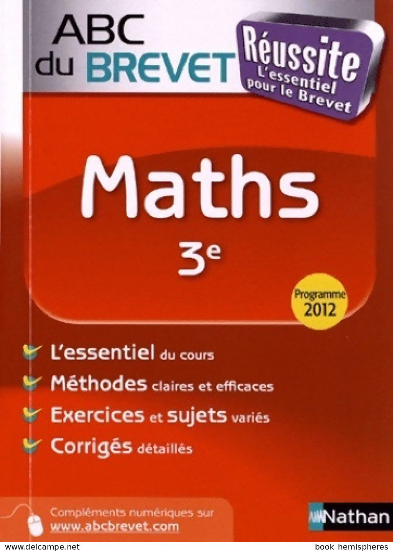  Maths 3e (2012) De Gilles Mora - 12-18 Ans