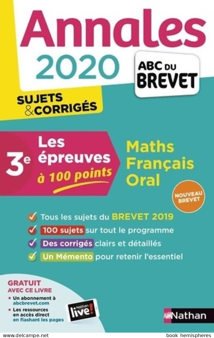 Annales ABC Du Brevet 2020 Les épreuves à 100 Points (2019) De Collectif - 12-18 Years Old