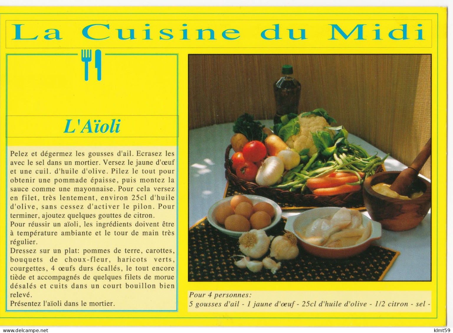 La Cuisine Du Midi - L'Aïoli - Recettes (cuisine)