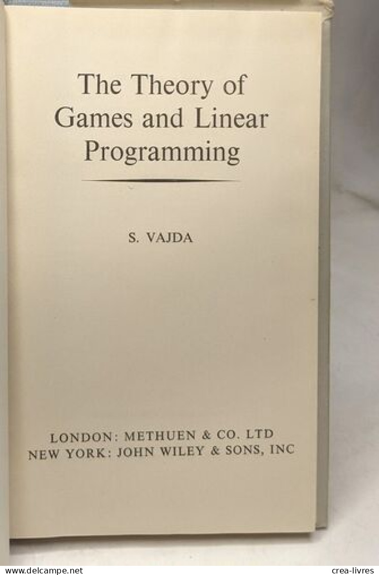The Theory Of Games And Linear Programming - Non Classés