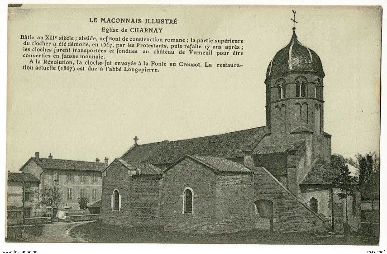 Le Maconnais Illustré - Eglise De Charnay (texte Historique) Pas Circulé - Sonstige & Ohne Zuordnung