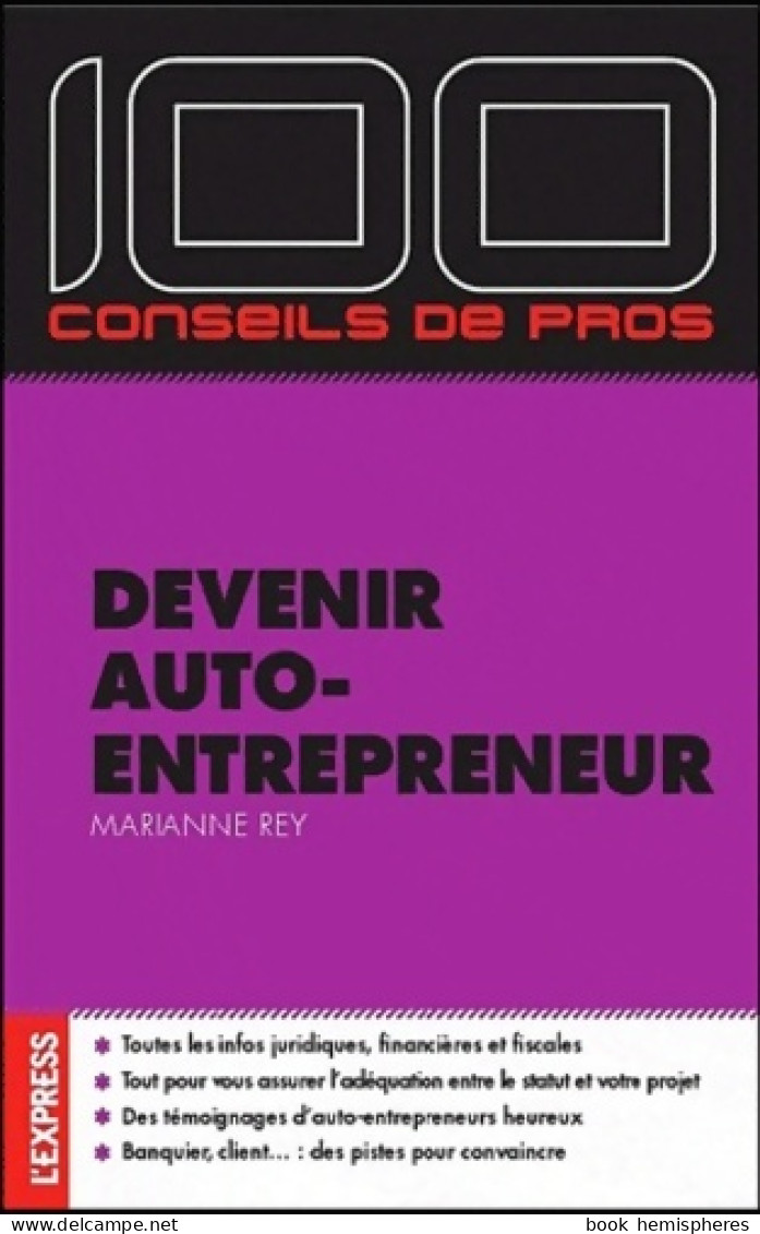 Devenir Auto-entrepreneur (2010) De Marianne Rey - Droit