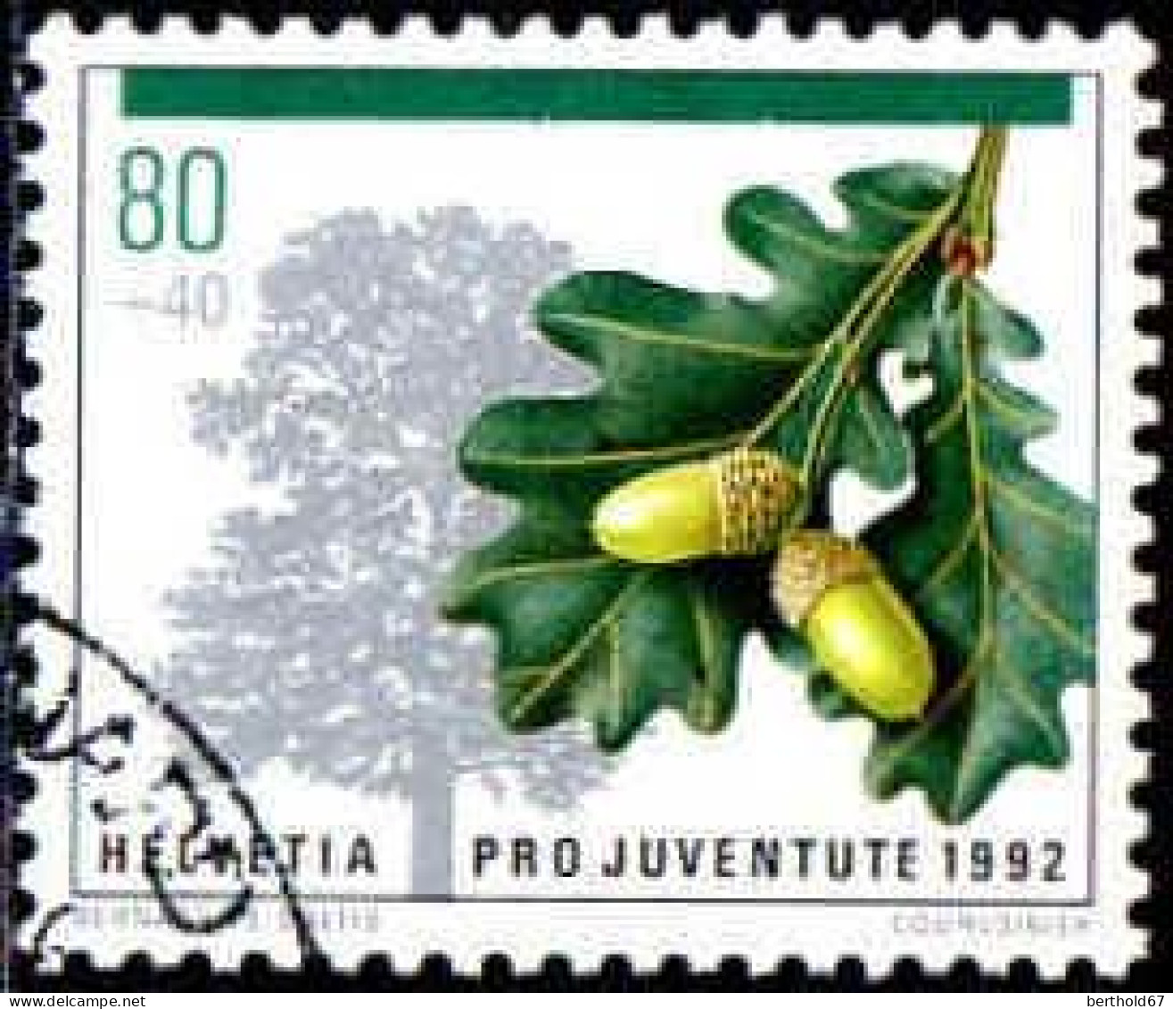 Suisse Poste Obl Yv:1414 Mi 1486 Pro Juventute Quercus Robur (Beau Cachet Rond) - Gebruikt