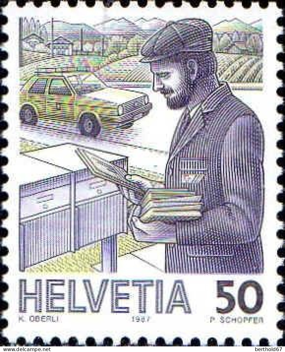 Suisse Poste N** Yv:1267 Mi:1343A Distribution Du Courrier - Unused Stamps