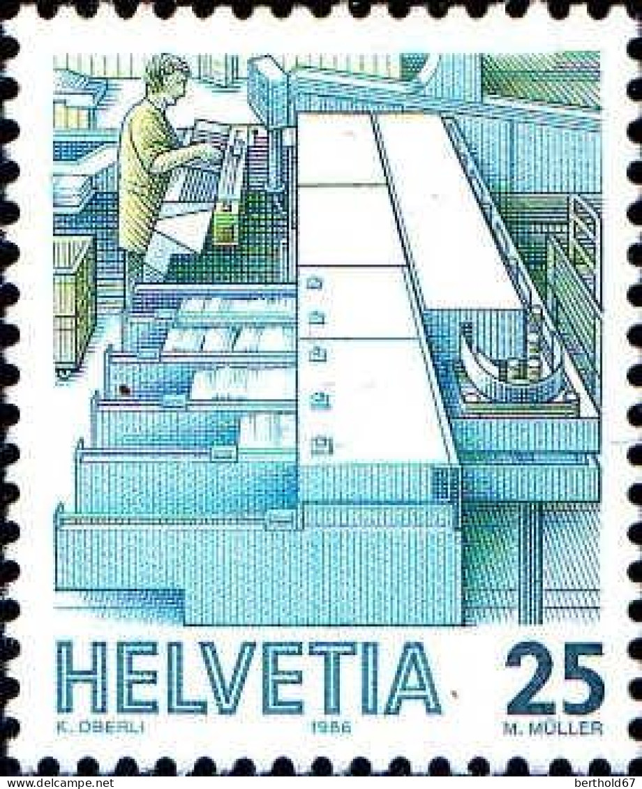 Suisse Poste N** Yv:1252 Mi:1323 Tri Mécanique - Unused Stamps