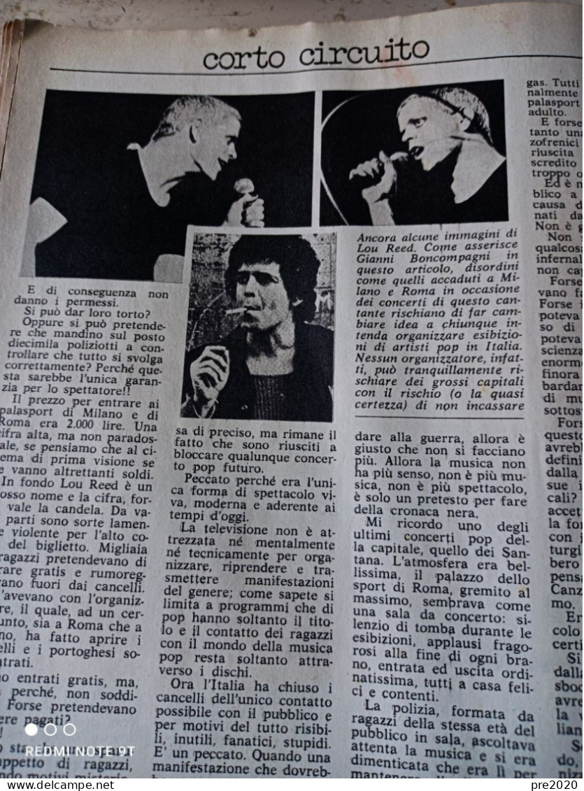 L’INTREPIDO 1975 FABRIZIO DE ANDRE’ LOU REED GUBBIO - Otros & Sin Clasificación