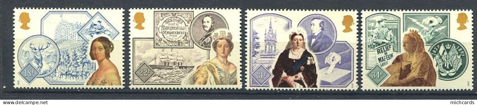 191 GRANDE BRETAGNE 1987 - Yvert 1279/82 - Reine Victoria - Neuf ** (MNH) Sans Charniere - Neufs