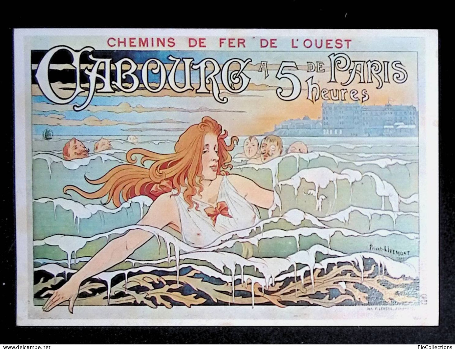 Cp, Publicité, Chemins De Fer De L'Ouest, Cabourg à 5 Heures De Paris, Vierge, Ed. Mic Max, Collections: La Vie Du Rail - Publicité