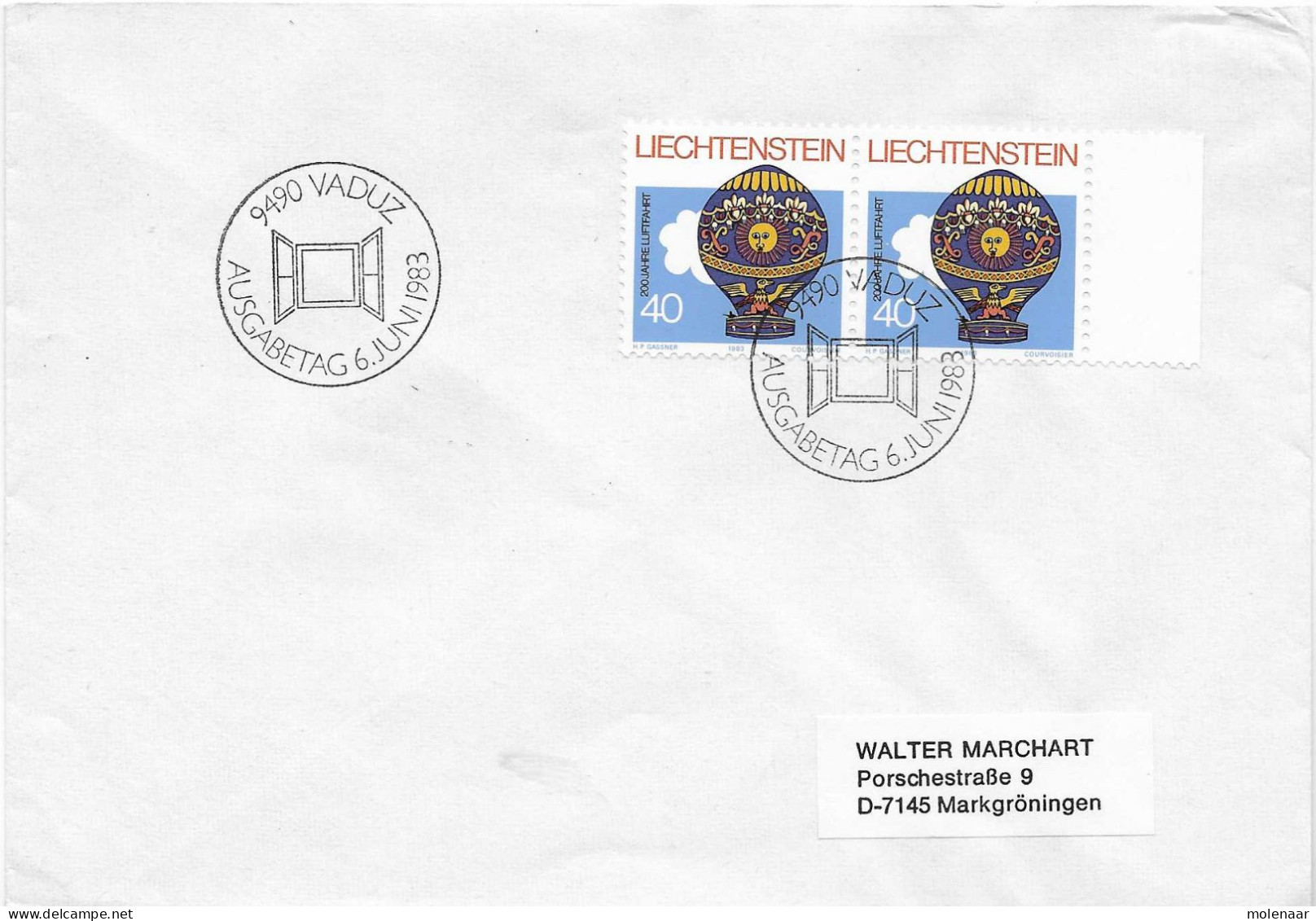 Postzegels > Europa > Liechtenstein > 1981-90 > Brief Met 2x No. 829 (17585) - Lettres & Documents