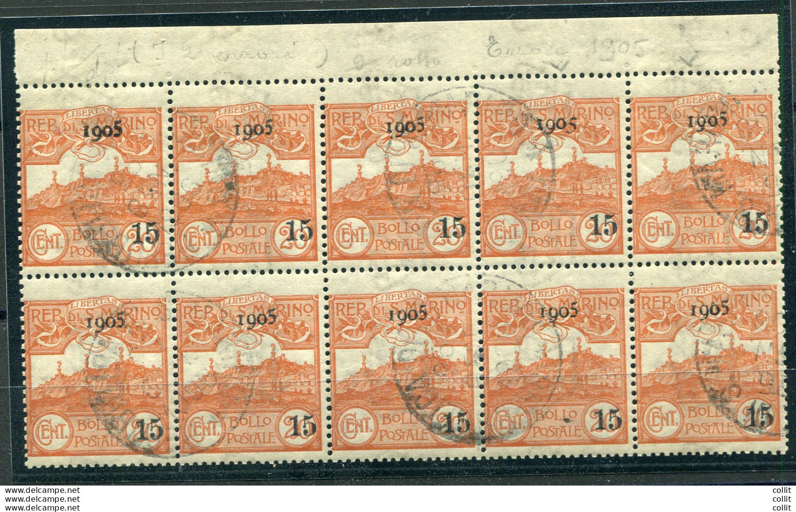 Vedute Cent. 15 Su 20 Blocco Di Cui Uno Con Cifra "5" In Corsivo - Unused Stamps