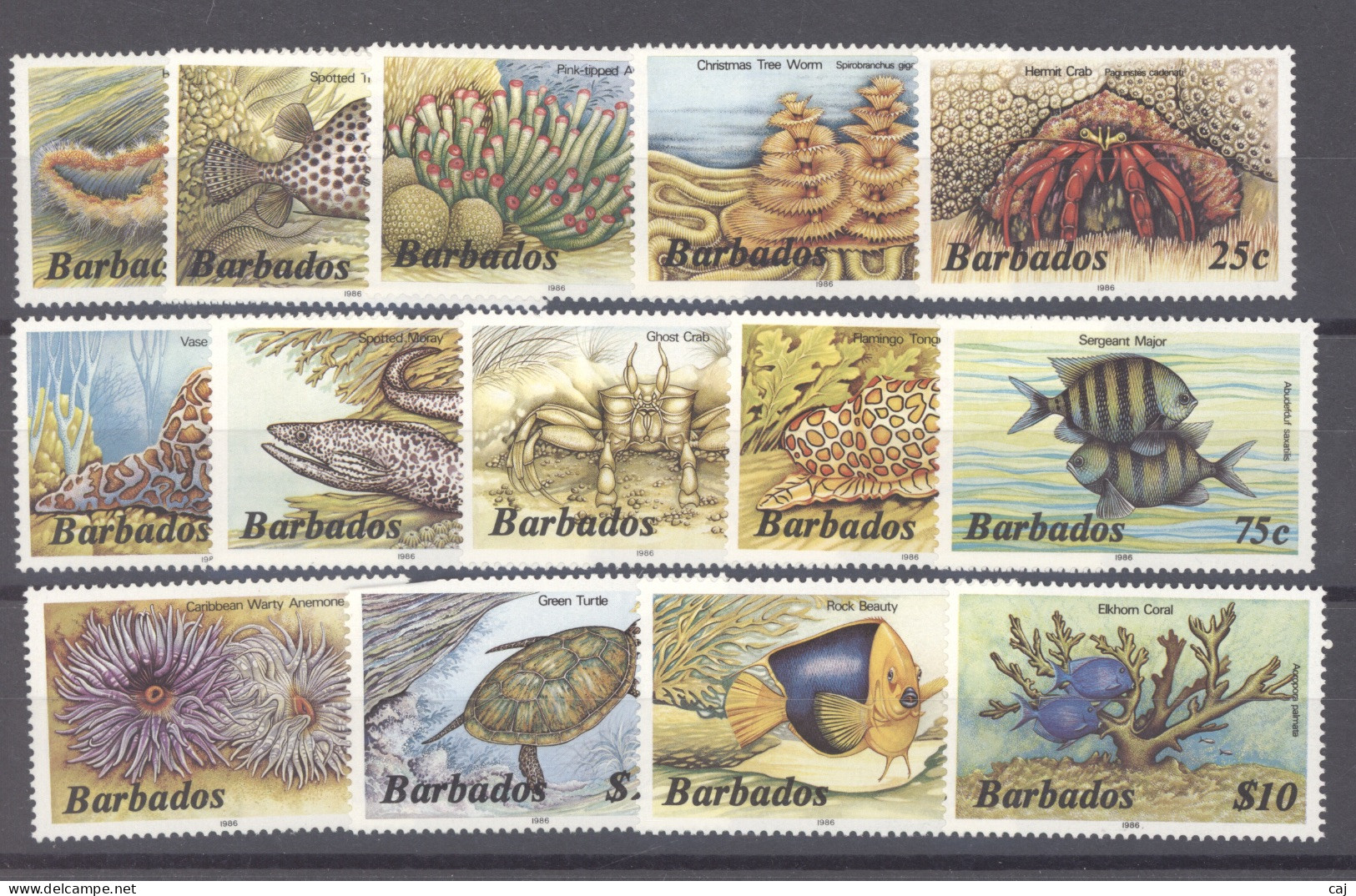 Barbade  :  Yv 659-72  **   Faune Marine - Barbades (1966-...)