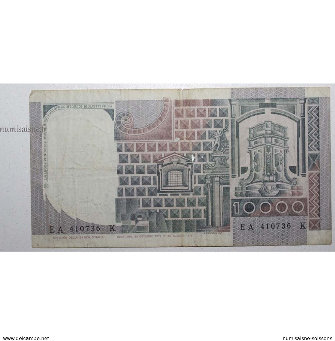 ITALIE - PICK 106 A - 10.000 LIRE - 30/10/1976 - B/TB - Otros & Sin Clasificación