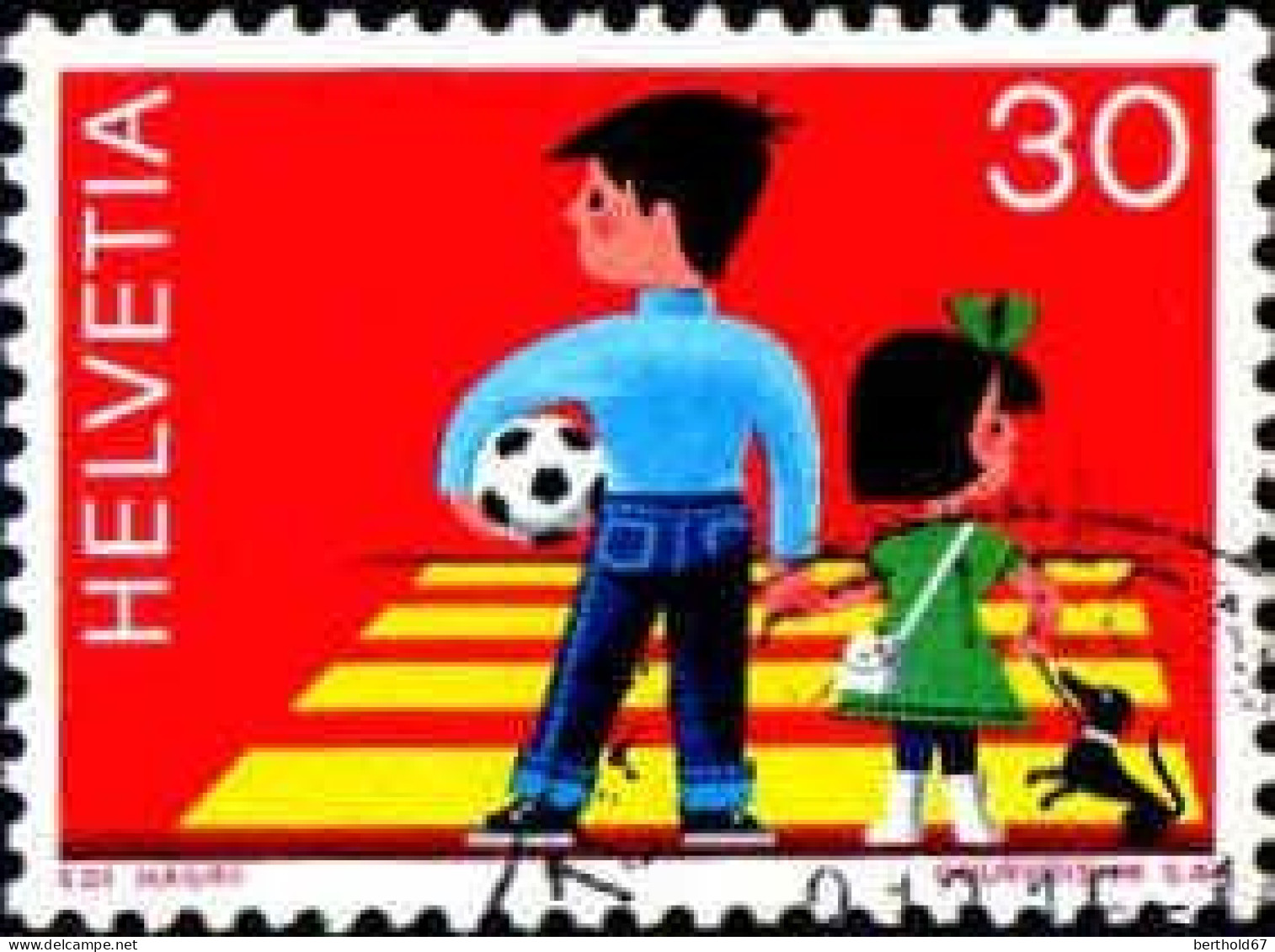 Suisse Poste Obl Yv: 839 Mi:912 Circulation Routière & Enfants (cachet Rond) - Used Stamps