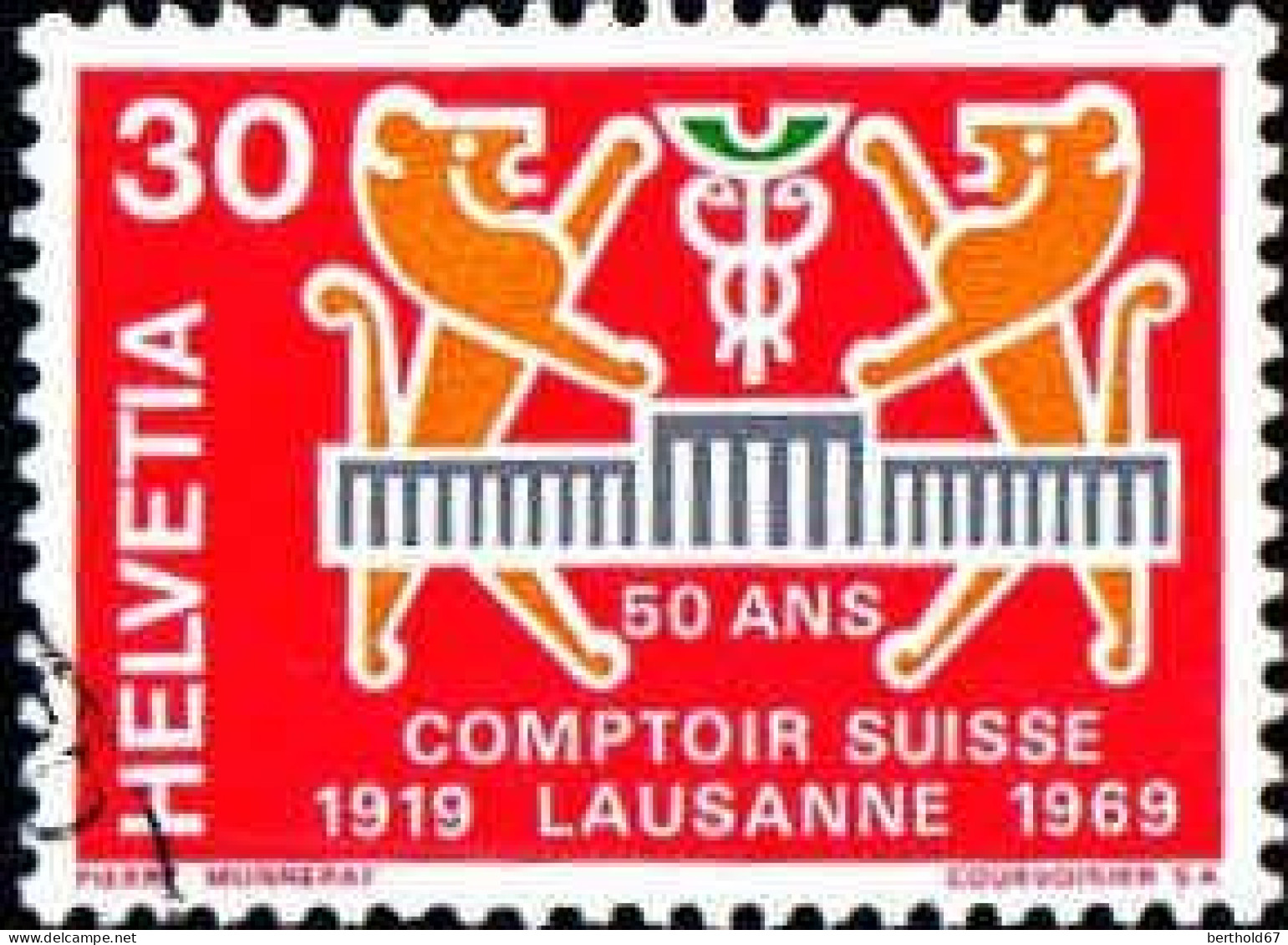 Suisse Poste Obl Yv: 830 Mi:897 Comptoir Suisse Lausanne 50 Ans (cachet Rond) - Gebruikt