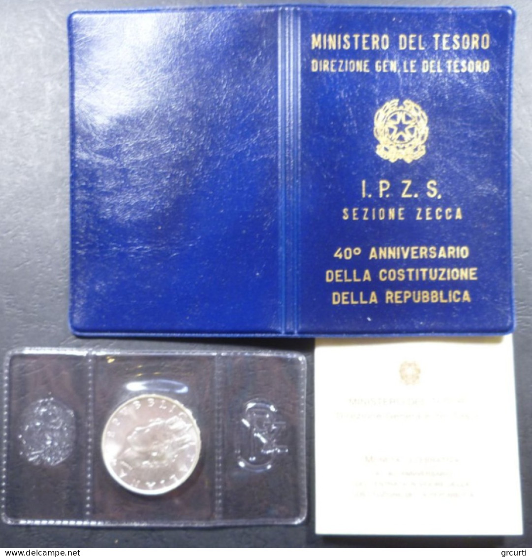 Italia - 500 Lire 1988 - 40° Costituzione - Gig# 433P - KM# 126 - 500 Lire