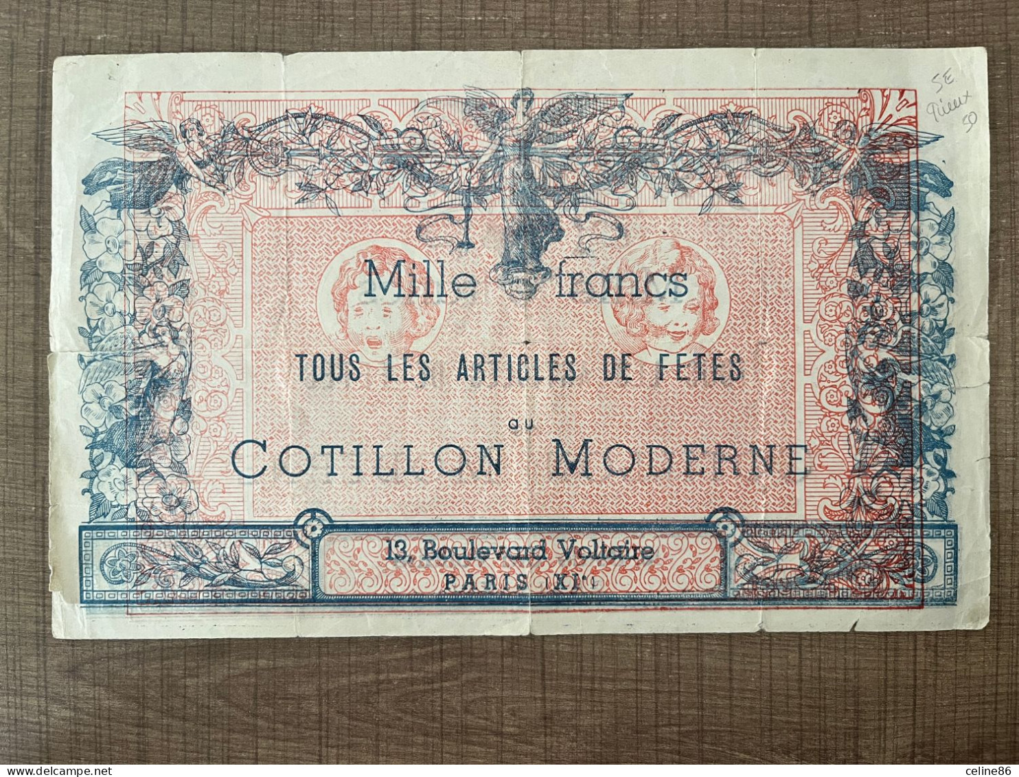 Mille Francs Tous Les Articles De Fetes Cotillon Moderne - Werbung