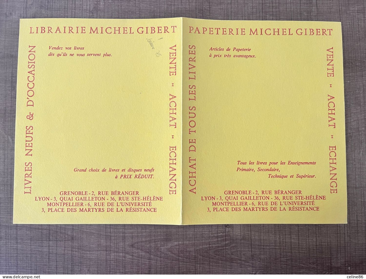 LIBRAIRIE MICHEL GIBERT Livres Neuf & D'occasion Grenoble - Cartoleria