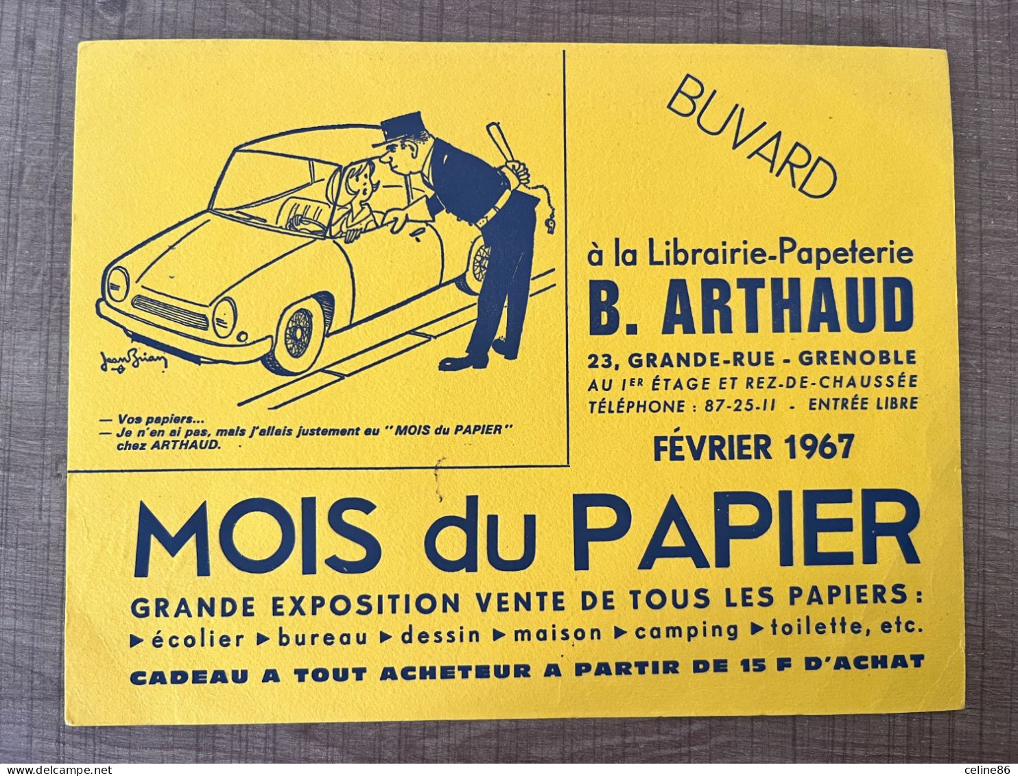 à La Librairie Papeterie B. ARTHAUD Février 1967 Grenoble Mois Du Papier - Papierwaren