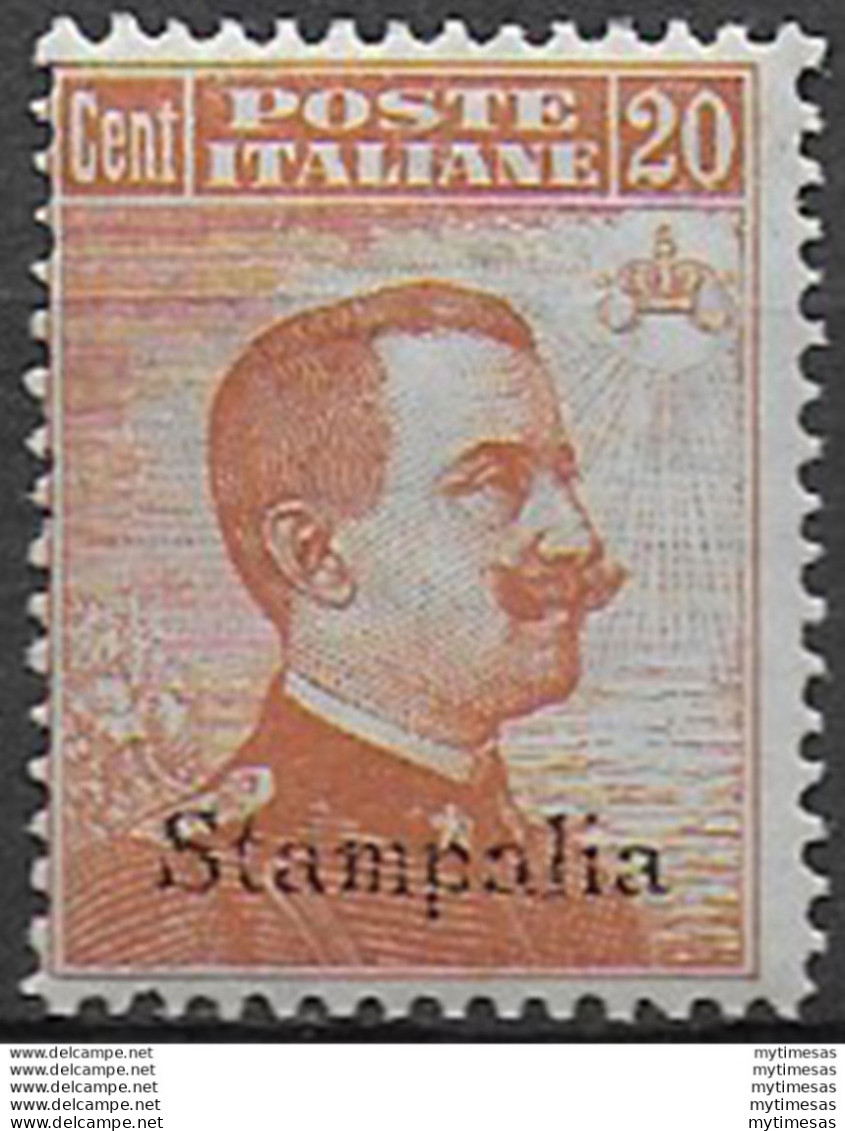 1921-22 Egeo Stampalia 20c. Arancio MNH Sassone N. 11 - Other & Unclassified