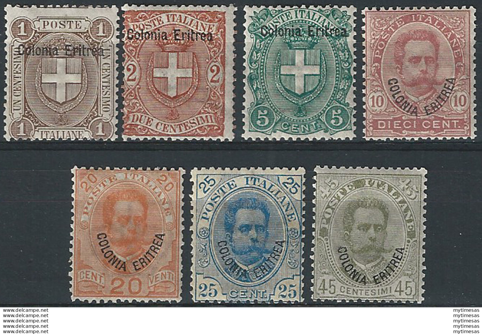 1895-99 Eritrea Umberto I 7v. MNH Sassone N. 12/18 - Sonstige & Ohne Zuordnung