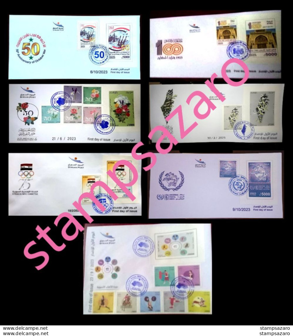 Syrie, Syrien , Syria, 2023 , Complete FDC Year ,(7 FDC) Luxe, Sans Charniere ,xx ,MNH ** - Syria
