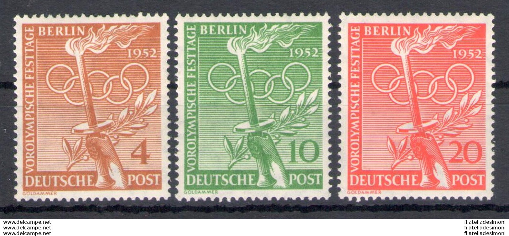 1952 Germania - Berlino - Giochi Olimpici Helsinki - Yvert N. 74-76 - MNH** - Other & Unclassified