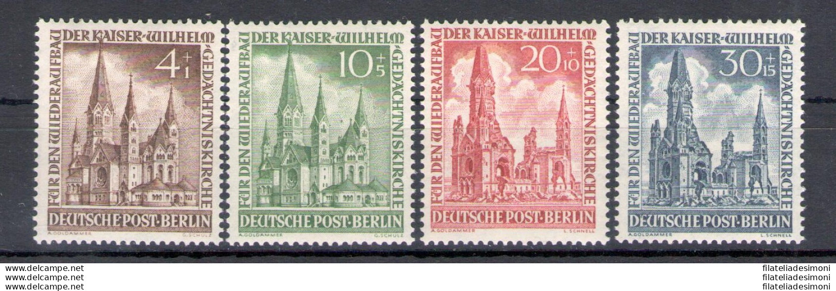 1953 Germania - Berlino - Chiesa Eretta A Ricordo Imperatore Guglielmo - Yvert N. 92-95 - MNH** - Other & Unclassified