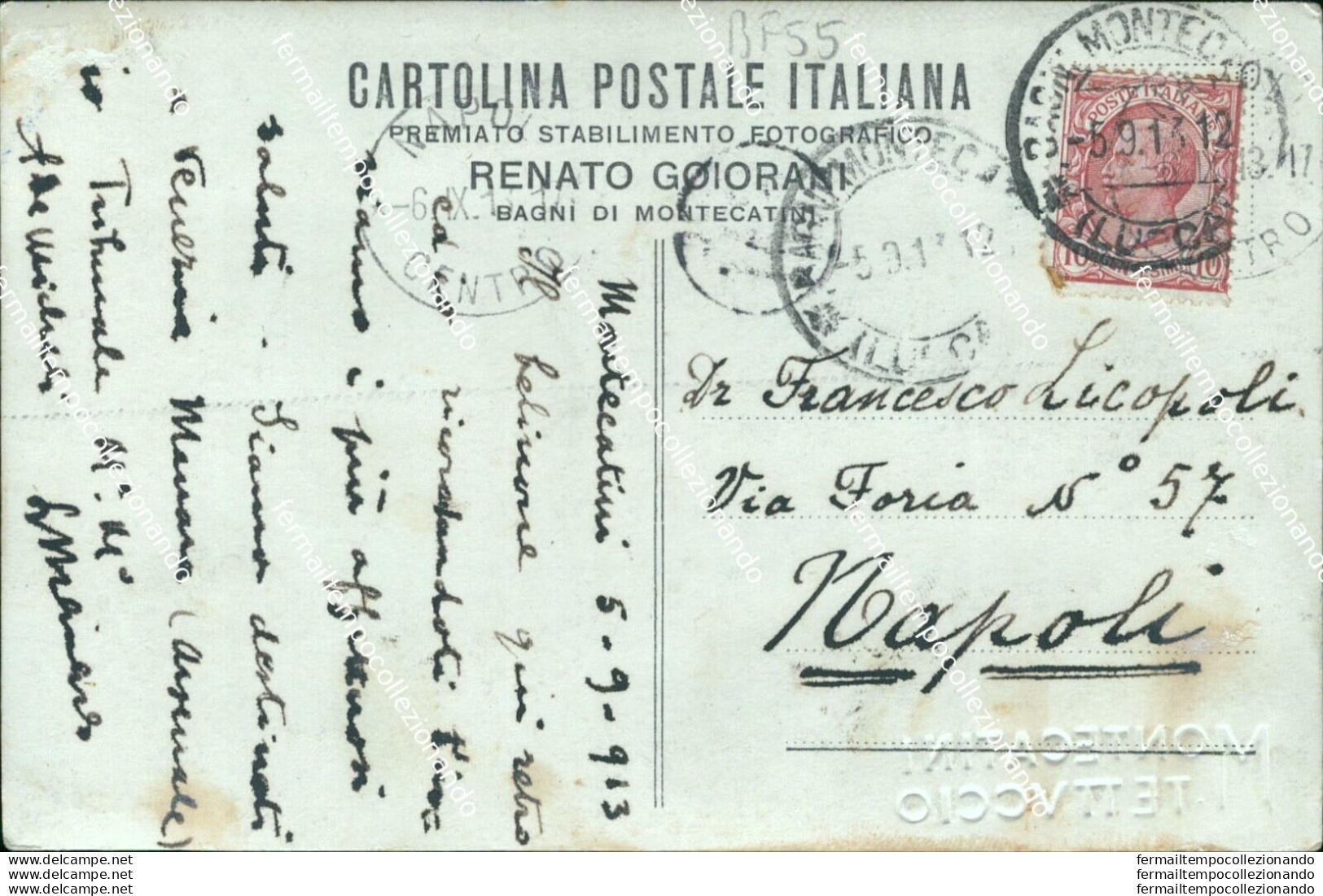 Bf55 Cartolina Bagni Di Montecatini Renato Goirani 1943 Provincia Di Pistoia - Pistoia