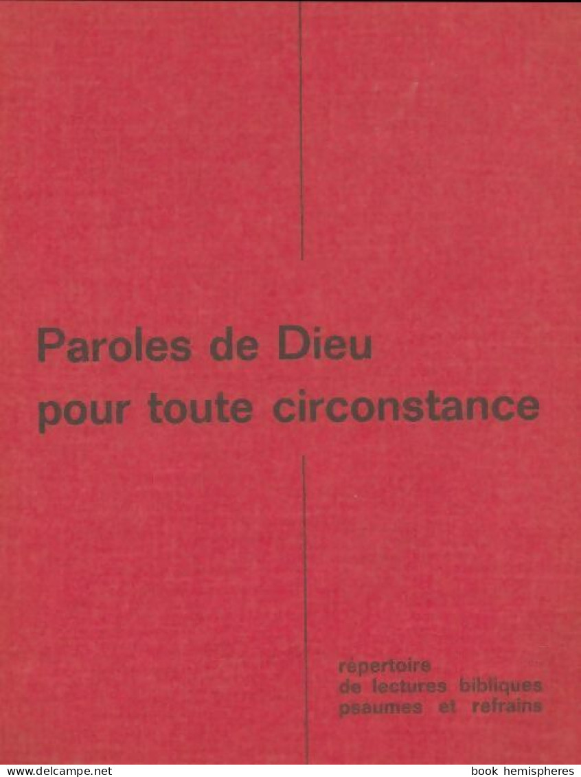 Paroles De Dieu Pour Toute Circonstance (1971) De Collectif - Religión