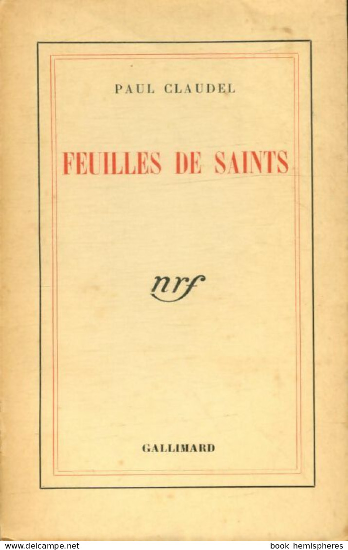 Feuilles De Saints (1938) De Paul Claudel - Autres & Non Classés