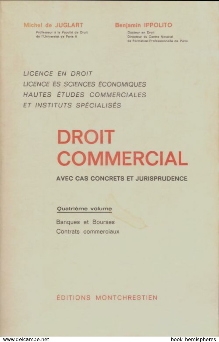 Droit Commercial (1974) De Michel De Juglart - Droit