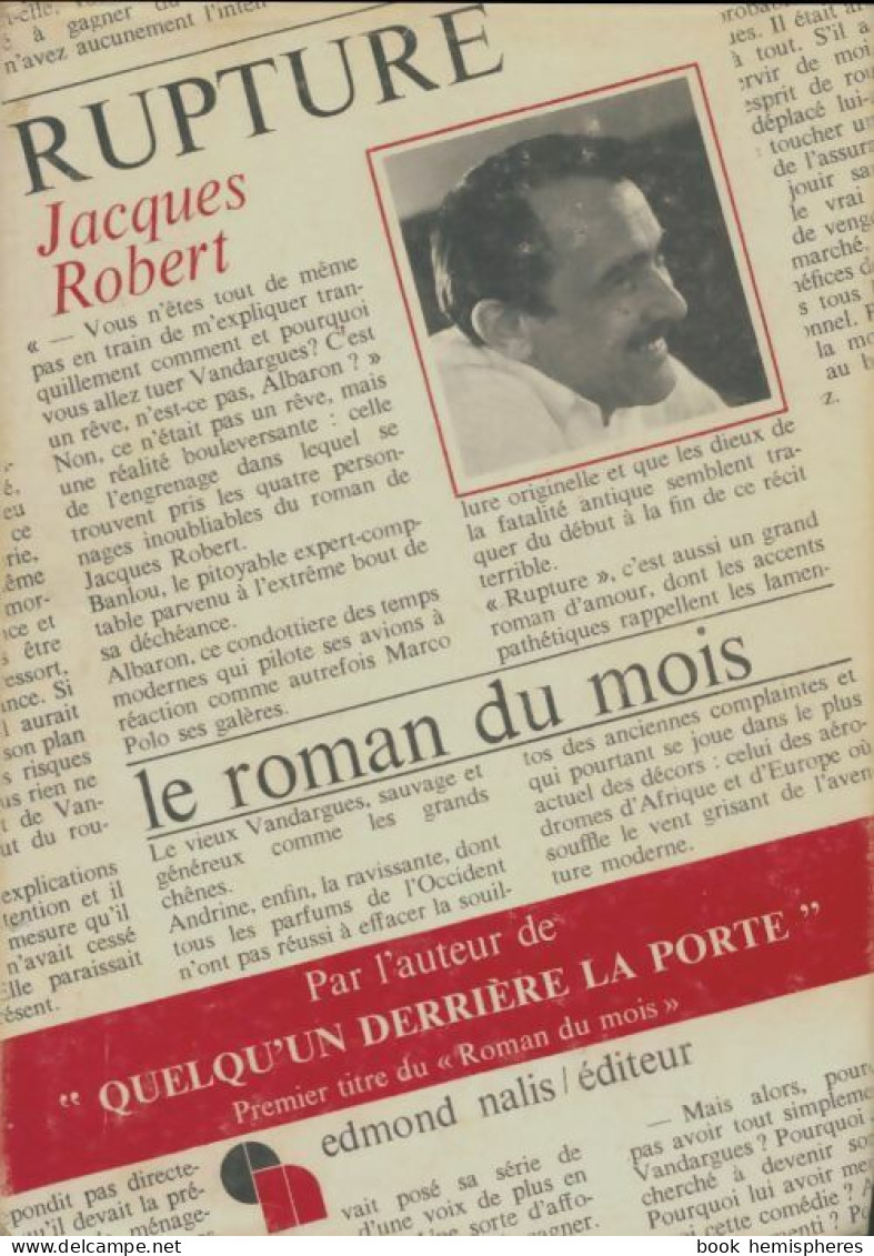 Rupture (1968) De Jacques Robert - Sonstige & Ohne Zuordnung
