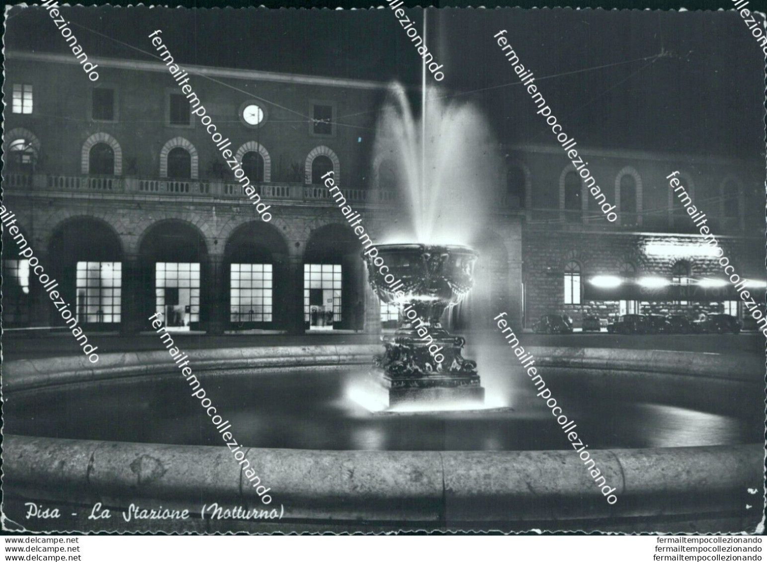 Bo548 Cartolina Pisa Citta' La Stazione Notturno - Pisa