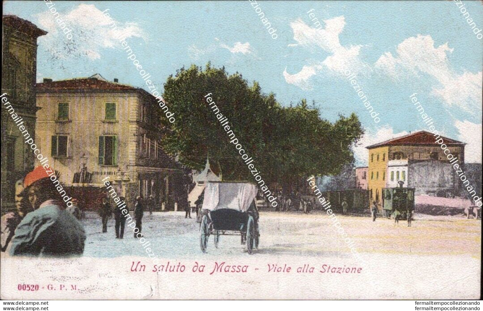 Am778 Cartolina Un Saluto Da Massa Viale Alla Stazione Toscana - Massa