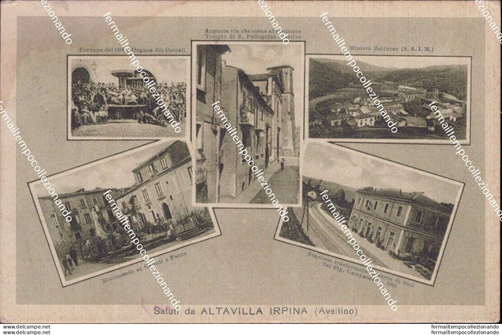 Am753 Cartolina Saluti Da Altavilla Irpina Provincia Di Avellino 1932 - Avellino