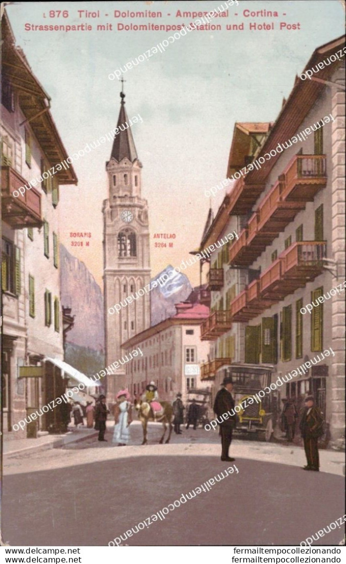 Am752 Cartolina Tirol Dolomiten Ampezzotal Cortina Hotel Post Postale - Bolzano (Bozen)