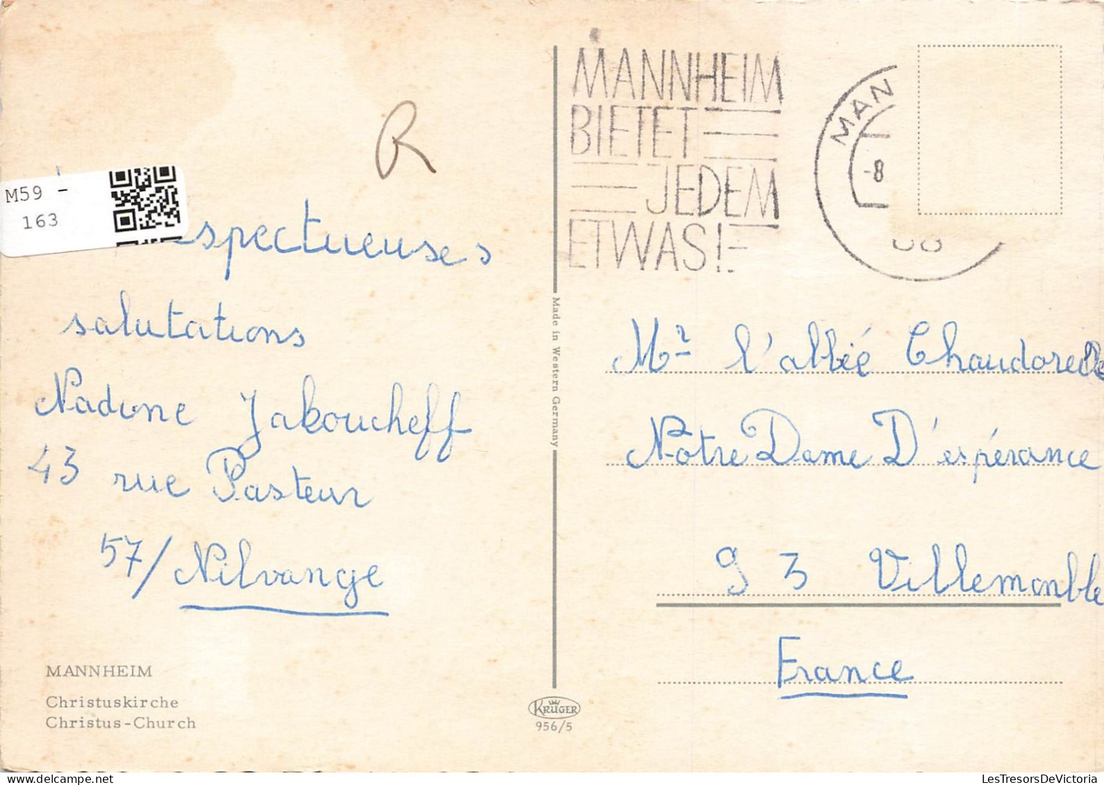 ALLEMAGNE - Mannheim - Christus Church - Colorisé - Carte Postale - Mannheim