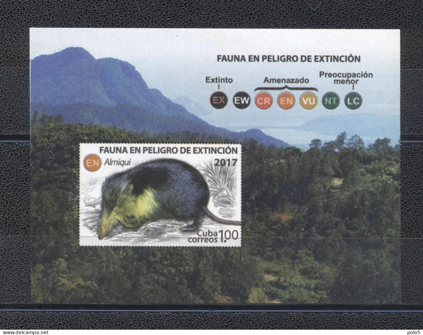 Cuba 2017-Endangered Fauna M/Sheet - Unused Stamps