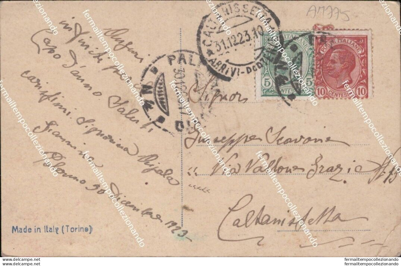 Am775 Cartolina Saluti Da Palermo Citta' 1923 Sicilia - Palermo