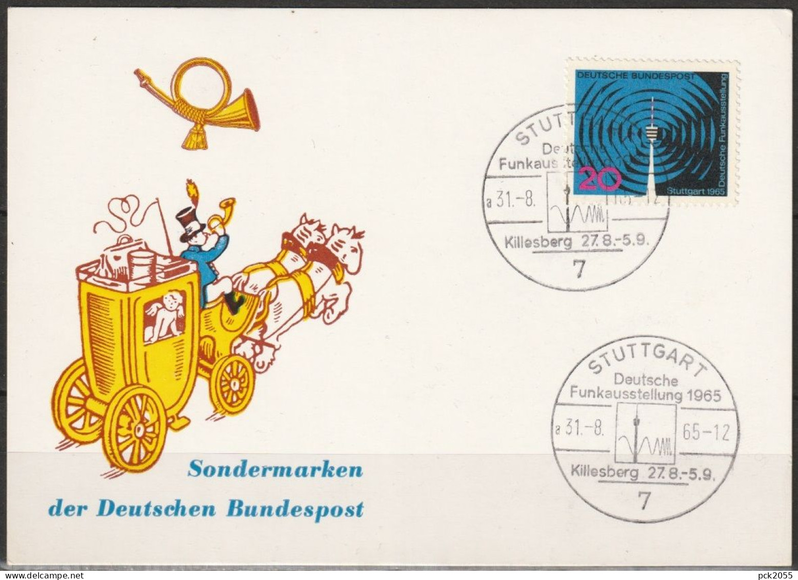 BRD 1965 Nr.481 Deutsche Funkausstellung Stuttgart SOST. Stuttgart  31.8.1965 ( D 4151) - Briefe U. Dokumente