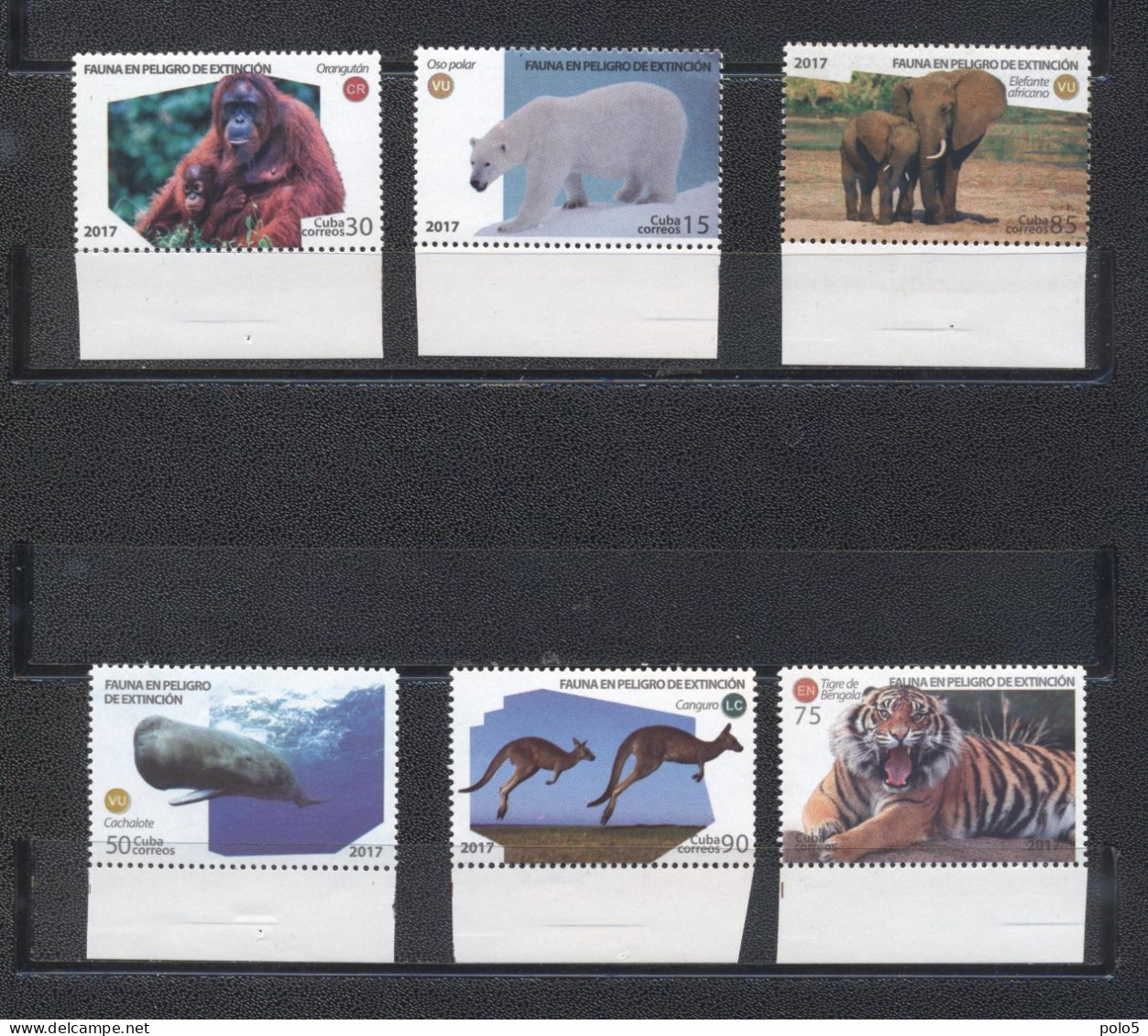 Cuba 2017-Endangered Fauna Set (6v) - Unused Stamps
