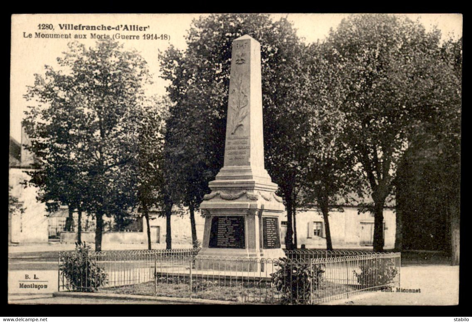 03 - VILLEFRANCHE-D'ALLIER - LE MONUMENT AUX MORTS - Other & Unclassified