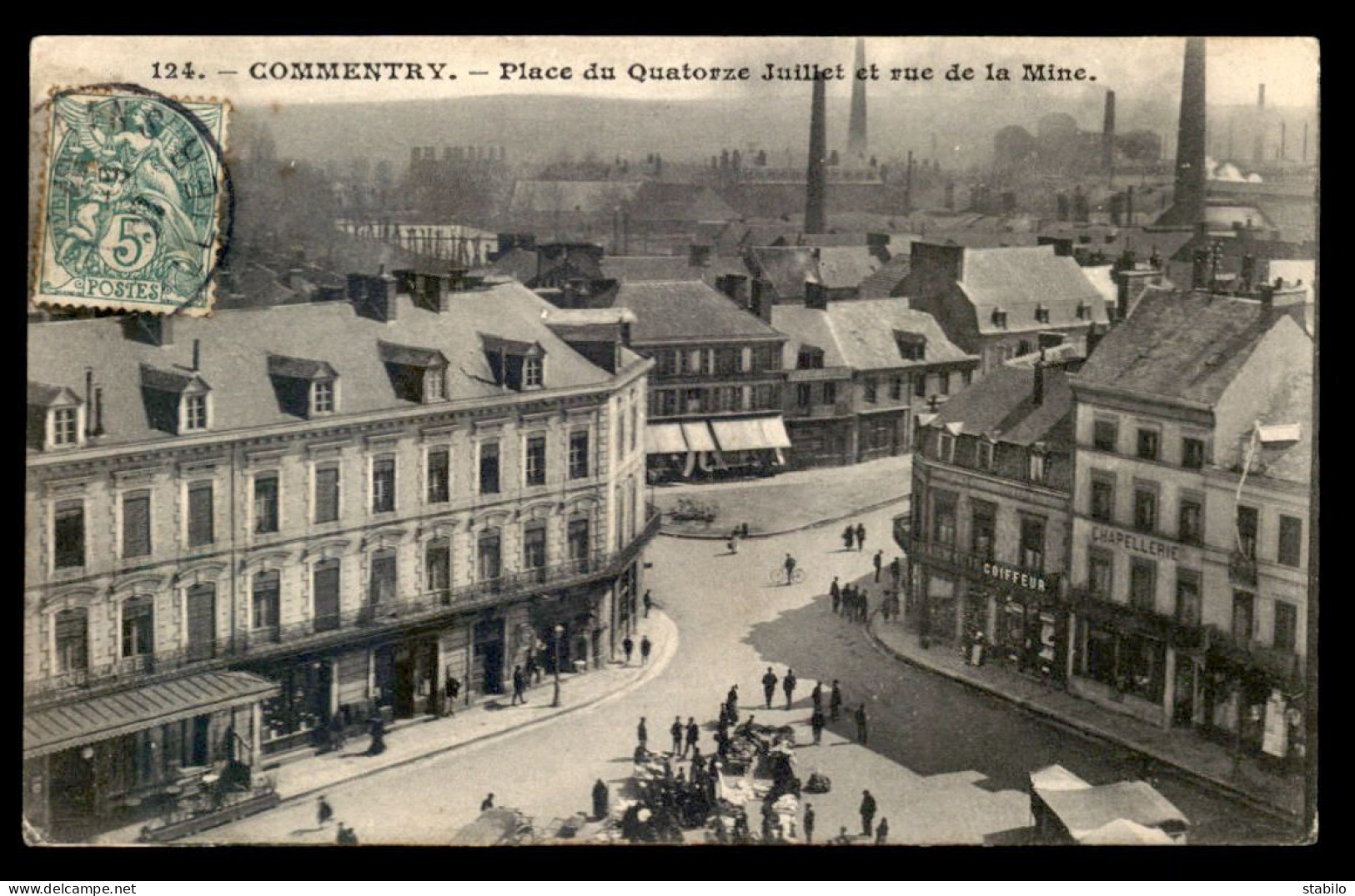 03 - COMMENTRY - PLACE DU QUATORZE JUILLET ET RUE DE LA MINE - Commentry