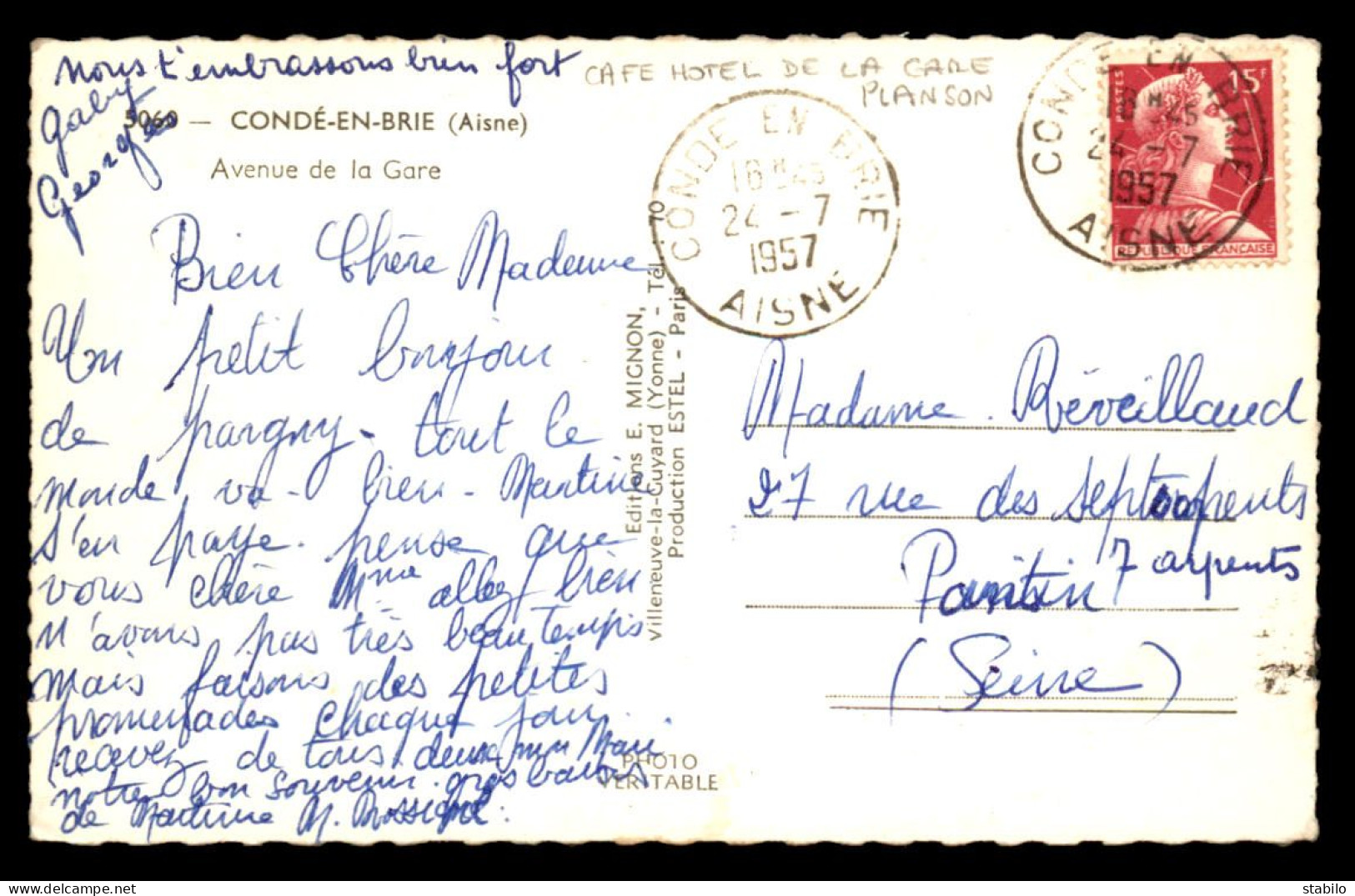 02 - CONDE-EN-BRIE - AVENUE DE LA GARE - CAFE-HOTEL DE LA GARE PLANSON - Other & Unclassified