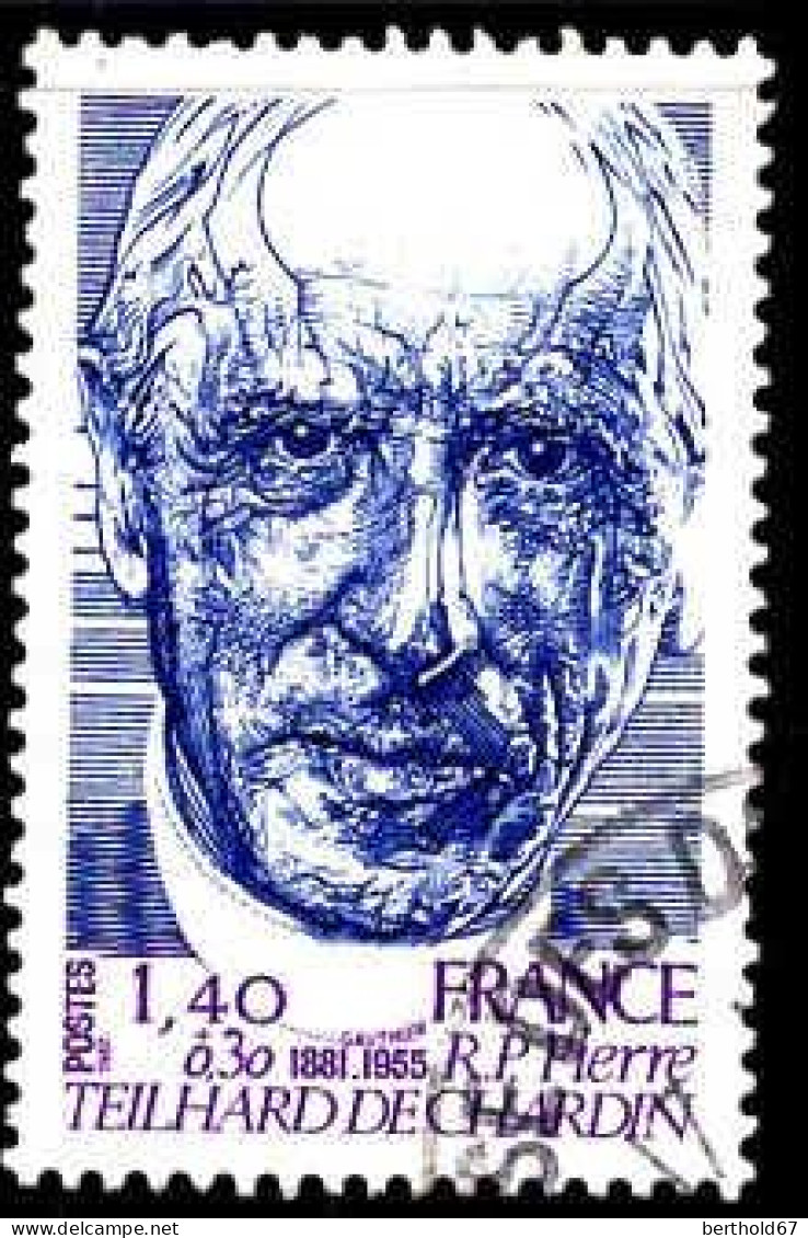 France Poste Obl Yv:2152 Mi:2264 Pierre Teilhard De Chardin Prètre (TB Cachet Rond) - Used Stamps