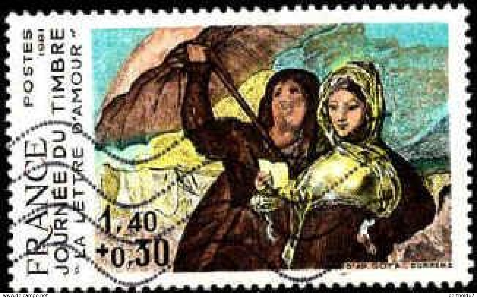 France Poste Obl Yv:2124 Mi:2249 Journée Du Timbre La Lettre D'amour (Lign.Ondulées) - Used Stamps