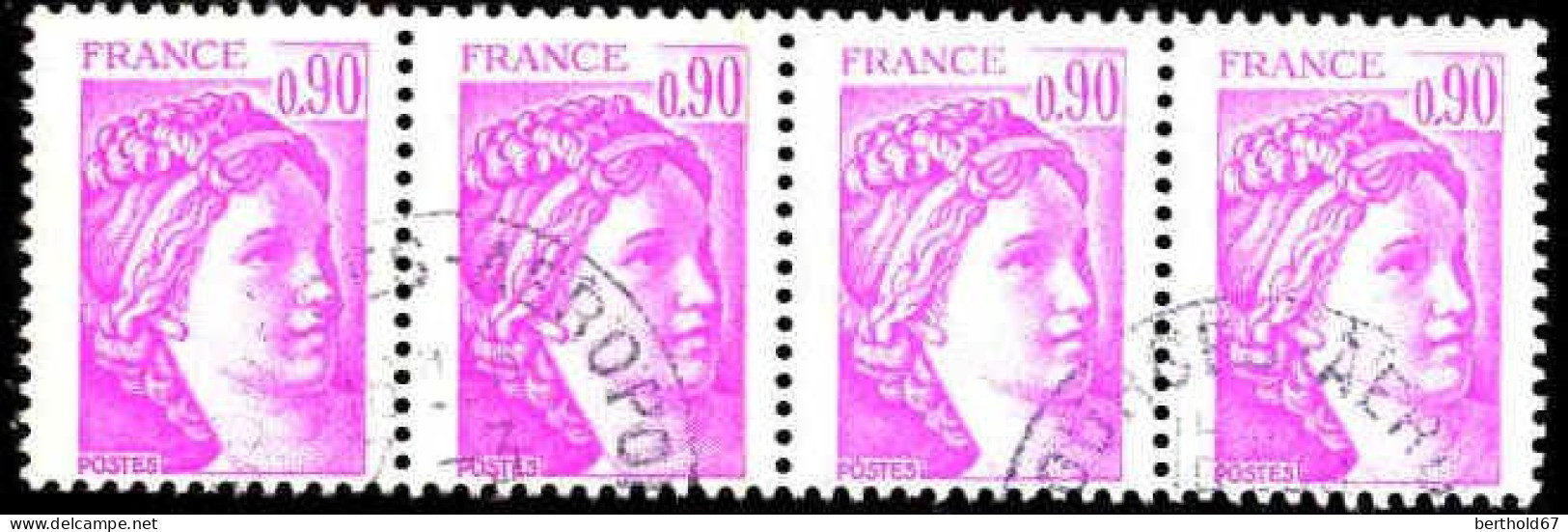 France Poste Obl Yv:2120 Mi:2237y Sabine De David Bloc De 4 (TB Cachet Rond) - Used Stamps