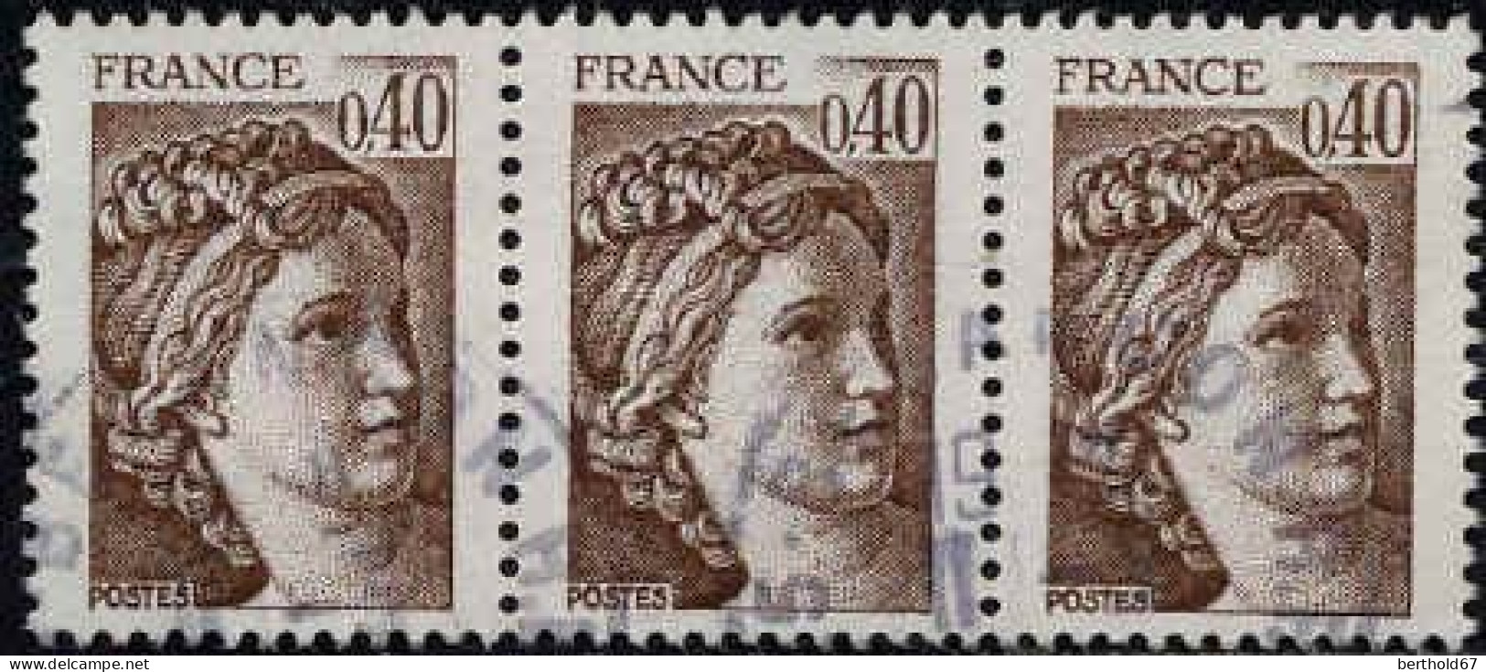 France Poste Obl Yv:2118 Mi:2235y Sabine De David (cachet Rond) Bande De 3 - Used Stamps