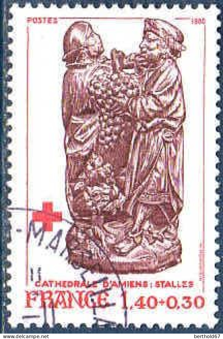 France Poste Obl Yv:2116/2117 Croix-Rouge Stalles De La Cathédrale D'Amiens (TB Cachet Rond) - Used Stamps